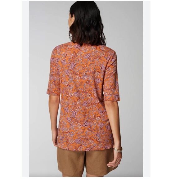 J. Jill Paisley Pima Slub Scoop Neck Tee Top Size XS - Picture 3 of 10